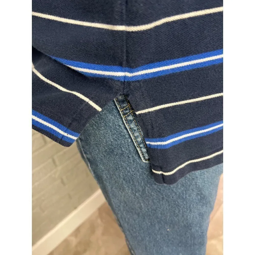 Ralph Lauren Men Blue Striped Polo Shirt Size L